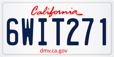 CA license plate 6WIT271