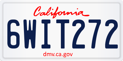 CA license plate 6WIT272