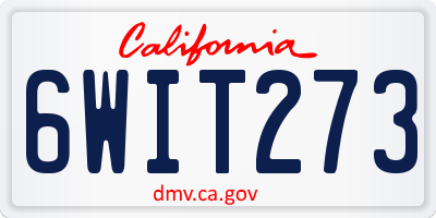 CA license plate 6WIT273