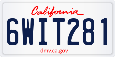 CA license plate 6WIT281