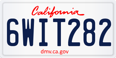 CA license plate 6WIT282