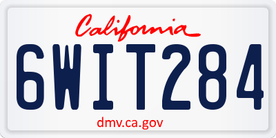 CA license plate 6WIT284