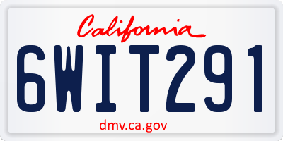 CA license plate 6WIT291