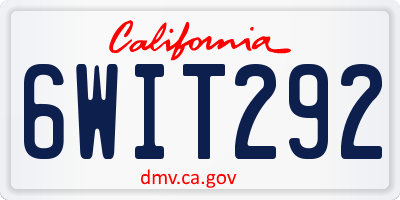 CA license plate 6WIT292