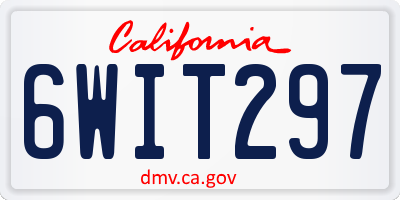 CA license plate 6WIT297