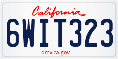 CA license plate 6WIT323