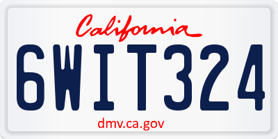 CA license plate 6WIT324