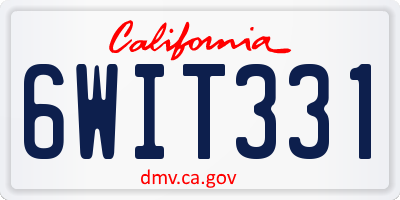 CA license plate 6WIT331