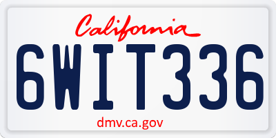 CA license plate 6WIT336