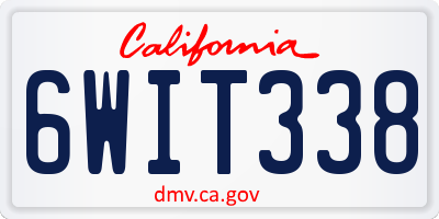 CA license plate 6WIT338