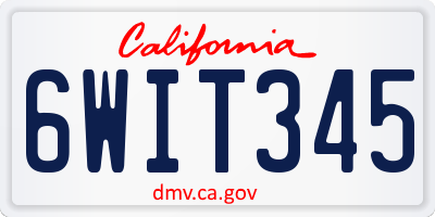 CA license plate 6WIT345