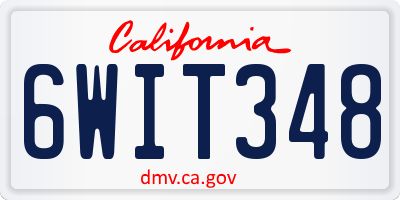 CA license plate 6WIT348