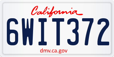 CA license plate 6WIT372