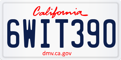 CA license plate 6WIT390