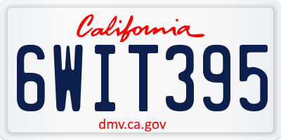 CA license plate 6WIT395