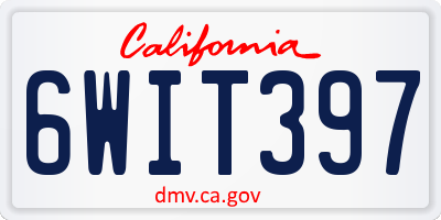 CA license plate 6WIT397