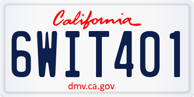 CA license plate 6WIT401