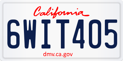 CA license plate 6WIT405