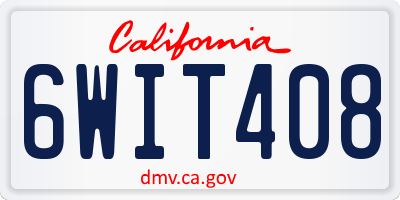 CA license plate 6WIT408