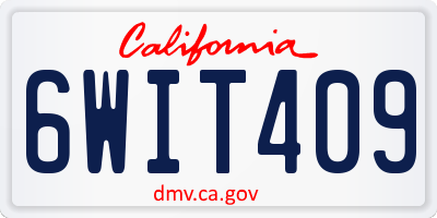 CA license plate 6WIT409