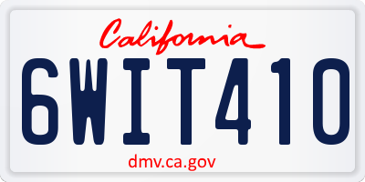 CA license plate 6WIT410