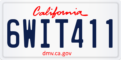 CA license plate 6WIT411