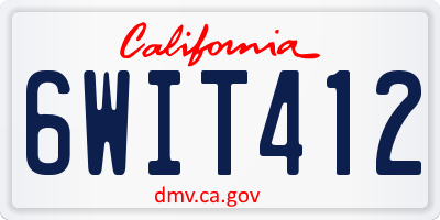 CA license plate 6WIT412