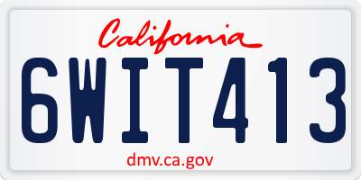 CA license plate 6WIT413