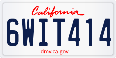 CA license plate 6WIT414