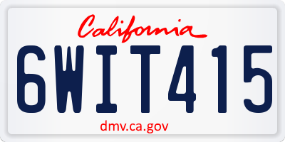 CA license plate 6WIT415