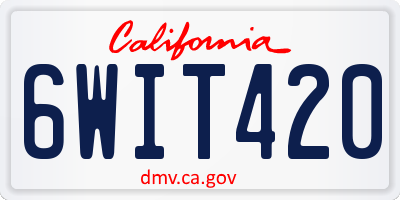 CA license plate 6WIT420