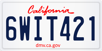 CA license plate 6WIT421