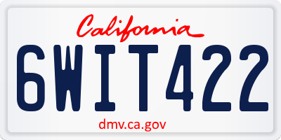 CA license plate 6WIT422