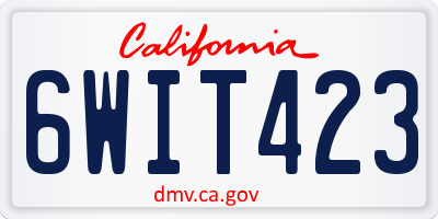 CA license plate 6WIT423