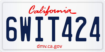 CA license plate 6WIT424