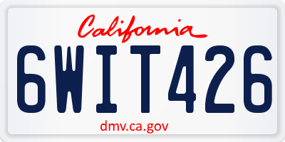 CA license plate 6WIT426