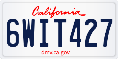 CA license plate 6WIT427
