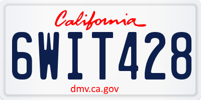 CA license plate 6WIT428