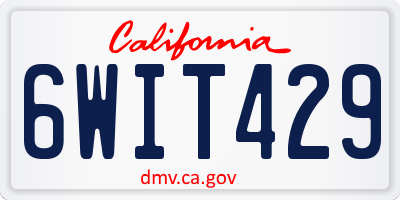 CA license plate 6WIT429