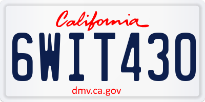 CA license plate 6WIT430
