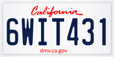 CA license plate 6WIT431