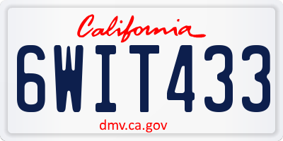 CA license plate 6WIT433