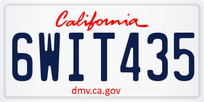 CA license plate 6WIT435