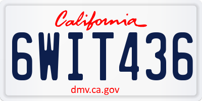 CA license plate 6WIT436