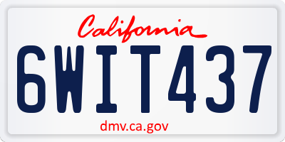CA license plate 6WIT437