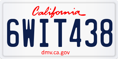 CA license plate 6WIT438