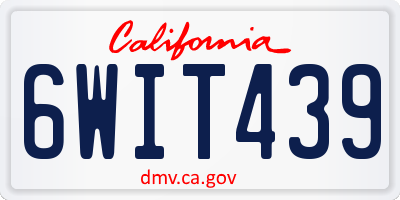 CA license plate 6WIT439