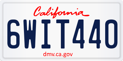 CA license plate 6WIT440
