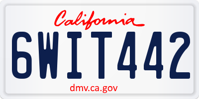 CA license plate 6WIT442