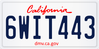 CA license plate 6WIT443